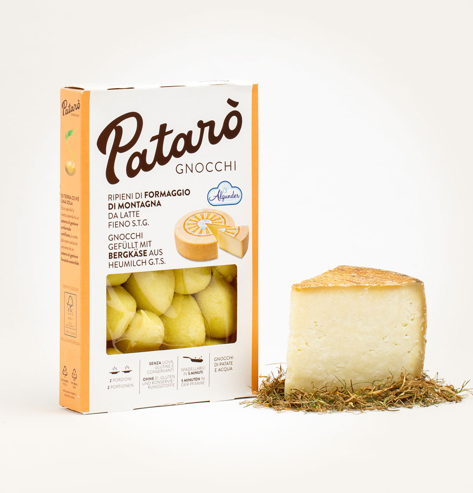 gnocchi di solo patate e acqua ripieni di formaggio latte fieno patarò