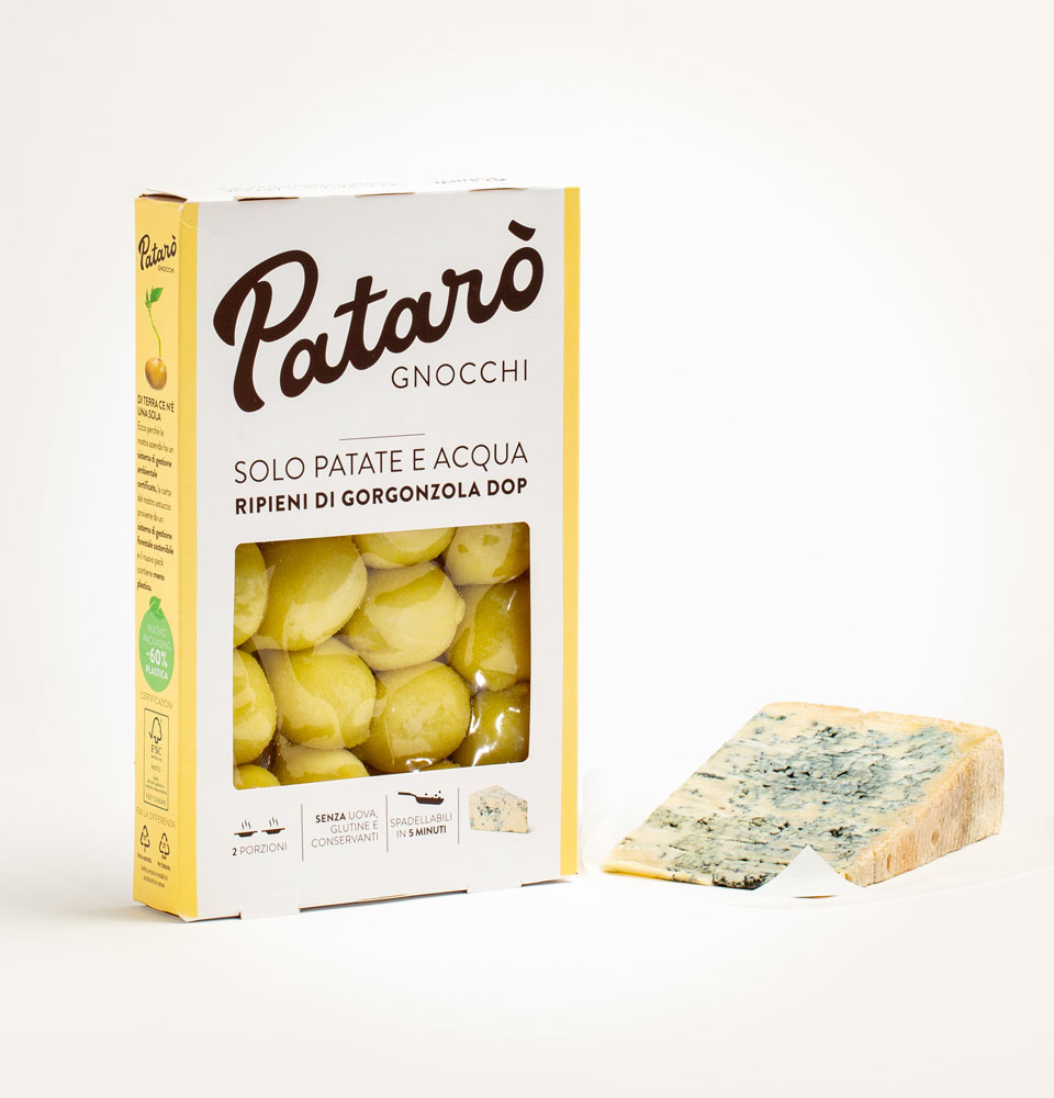 gnocchi di solo patate e acqua ripieni di gorgonzola patarò