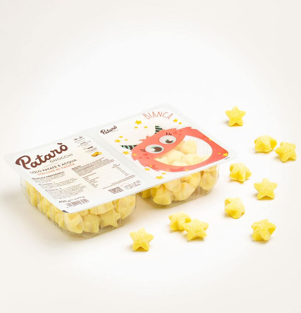 stelline di solo patate e acqua bianca patarò