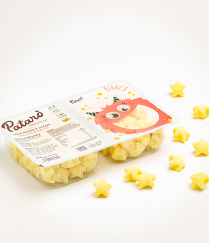 stelline di solo patate e acqua bianca patarò