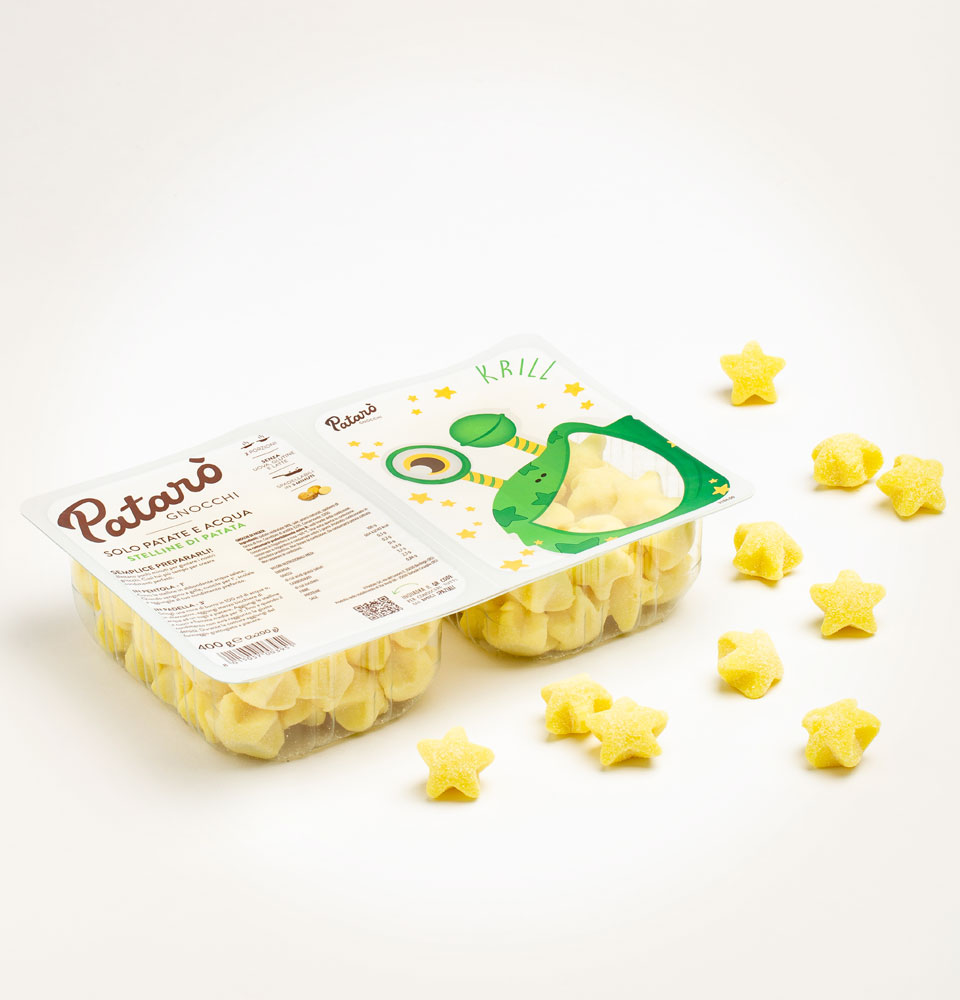 stelline di solo patate e acqua krill patarò